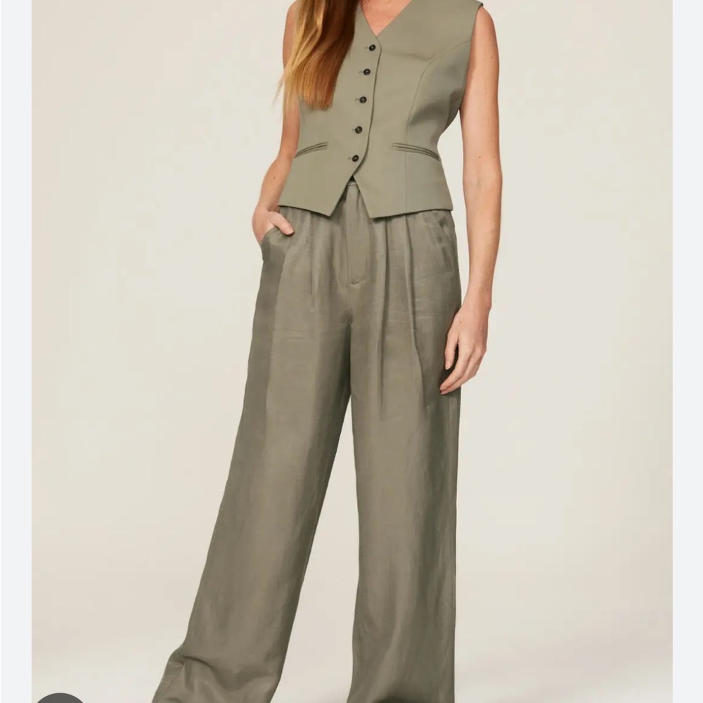 Anine Bing Carrie Pant Size 38 Olive Green